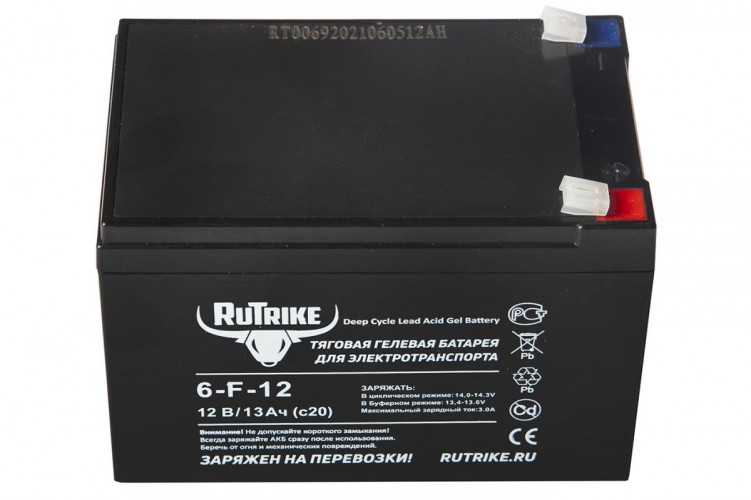 Тяговый гелевый аккумулятор RuTrike 6-F-12 (12V13A/H C20) в Сургуте