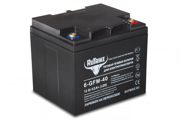 Тяговый гелевый аккумулятор RuTrike 6-GFM-40A (12V43A/H C20) в Сургуте