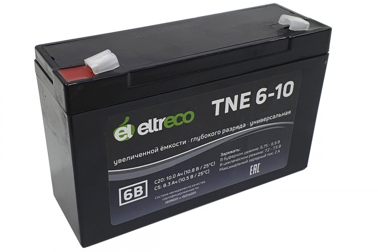 Тяговый аккумулятор Eltreco TNE6-10 (6V10A/H C20) в Сургуте