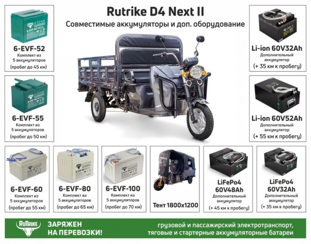 Грузовой электрический трицикл RuTrike D4 NEXT II в Сургуте