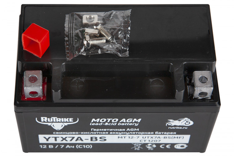 Аккумулятор стартерный для мототехники Rutrike YTX7A-BS (12V/7Ah) в Сургуте