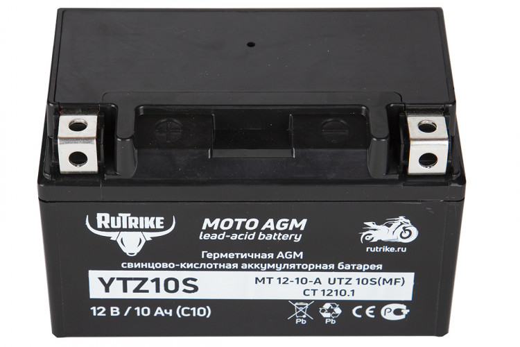Аккумулятор стартерный для мототехники Rutrike YTZ10S (12V/10Ah) в Сургуте
