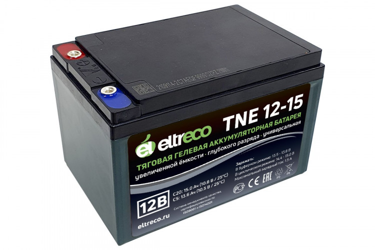 Тяговый аккумулятор Eltreco TNE12-15 (12V12A/H C3) болт в Сургуте