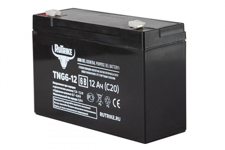 Тяговый гелевый аккумулятор RuTrike TNG 6-12 (6V12A/H C20) в Сургуте