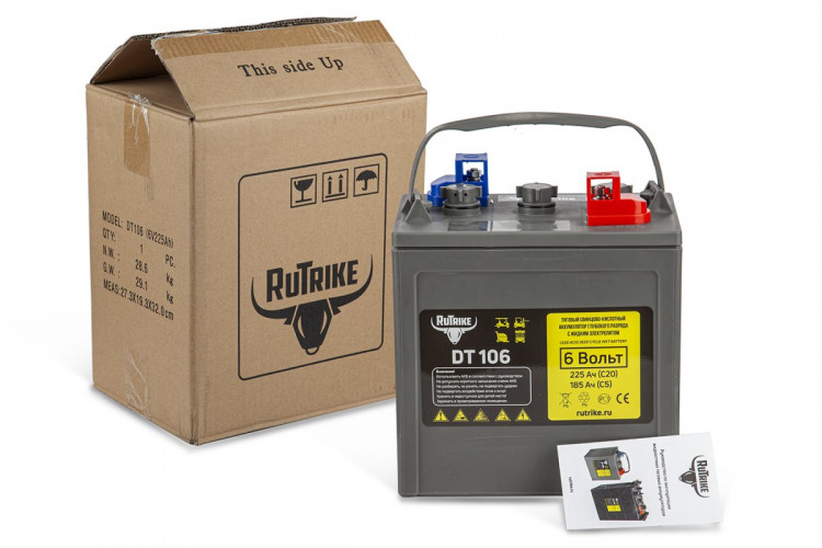 Тяговый аккумулятор RuTrike WET DT106 (T-105) 6V155A/H C3 в Сургуте