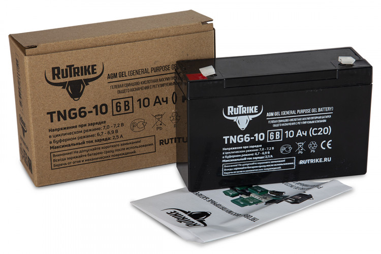Тяговый гелевый аккумулятор RuTrike TNG 6-10 (6V10A/H C20) в Сургуте