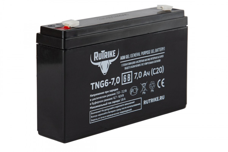 Тяговый гелевый аккумулятор RuTrike TNG 6-7.0 (6V7.0 A/H C20) в Сургуте