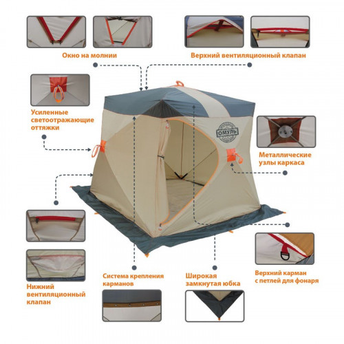 Палатка для рыбалки Омуль Куб 2 в Сургуте