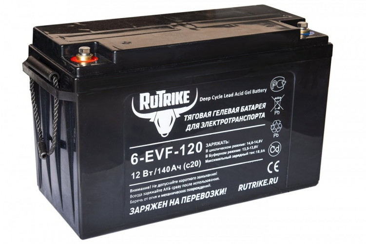 Тяговый гелевый аккумулятор RuTrike 6-EVF-120A (12V120A/H C3) в Сургуте