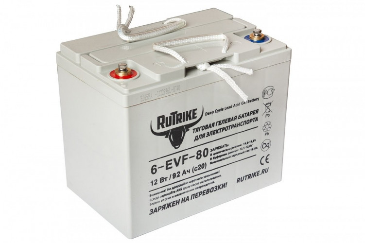 Тяговый гелевый аккумулятор RuTrike 6-EVF-80A (12V80A/H C3) в Сургуте