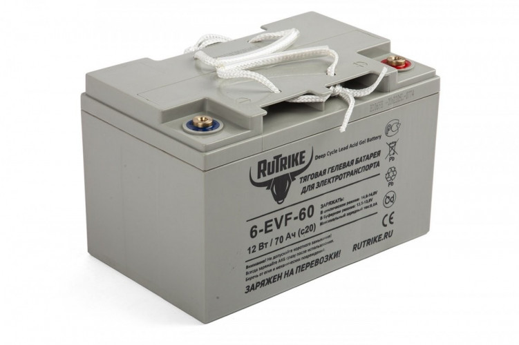 Тяговый гелевый аккумулятор RuTrike 6-EVF-60A (12V60A/H C3) в Сургуте